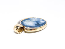 Lade das Bild in den Galerie-Viewer, Vintage Antik Schmuck | Achat Kamee | Diamanten | Gold Clip Anhänger | 0,10ct 14 Karat 585K
