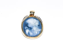 Lade das Bild in den Galerie-Viewer, Vintage Antik Schmuck | Achat Kamee | Diamanten | Gold Clip Anhänger | 0,10ct 14 Karat 585K
