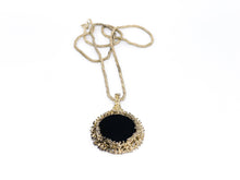 Lade das Bild in den Galerie-Viewer, Vintage Schmuck I &quot;Onyx&quot; &quot;schwarzer Stein&quot; I Anhänger + Kette
