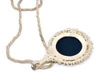 Lade das Bild in den Galerie-Viewer, Vintage Schmuck I &quot;Onyx&quot; &quot;schwarzer Stein&quot; I Anhänger + Kette
