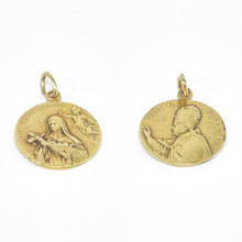 Lade das Bild in den Galerie-Viewer, Vintage 70er Jahre Goldschmuck | Münzanhänger Gold Anhänger | Mutter Maria, Papst | 18 Karat 750K
